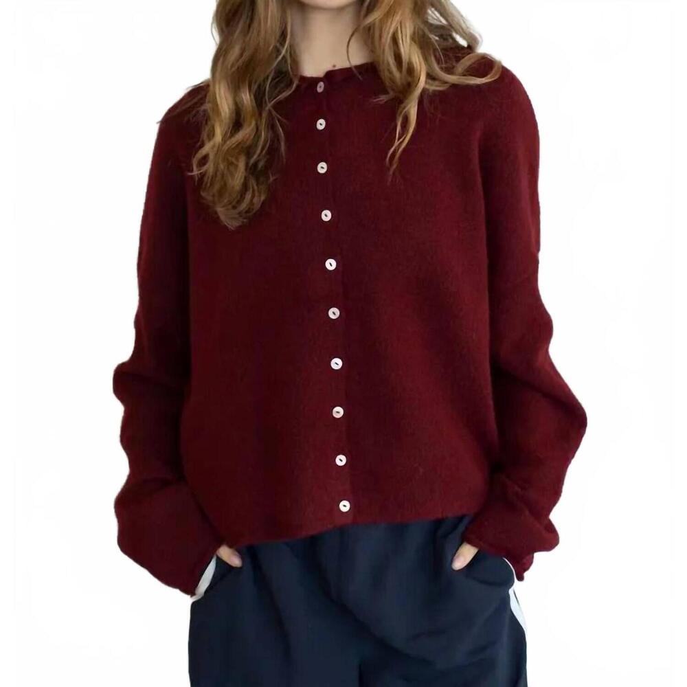 NEW THINGS BETWEEN piper cardigan in wine